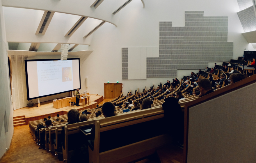 College lecture hall.