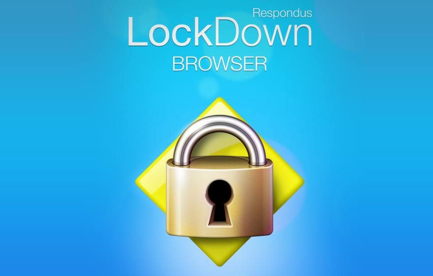 Logo of the Respondus Lockdown Browser on a blue background