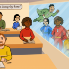 Be an integrity hero cartoon for ICAI day of action for academic integrity