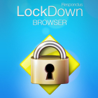 Logo of the Respondus Lockdown Browser on a blue background