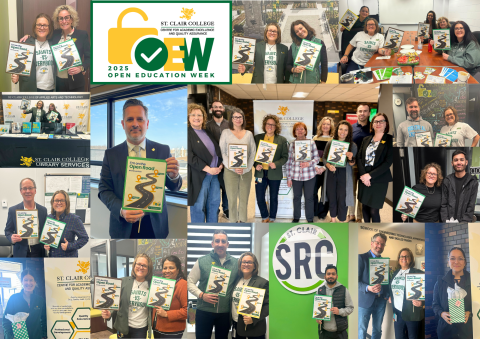 a collage of CAE members and SCC Leaders promoting Open Educational Resources